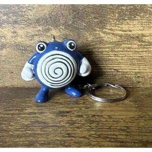 1999 Pokemon PVC Poliwhirl Keychain Pencil Top Figure Water Type Gen I Basic Fun